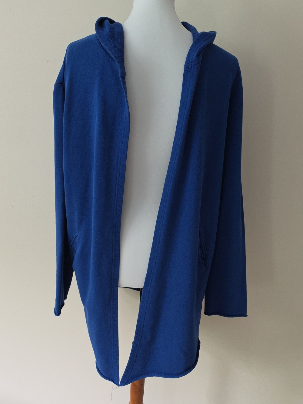 Zara Man Blue Hooded Open Front Sweatshirt